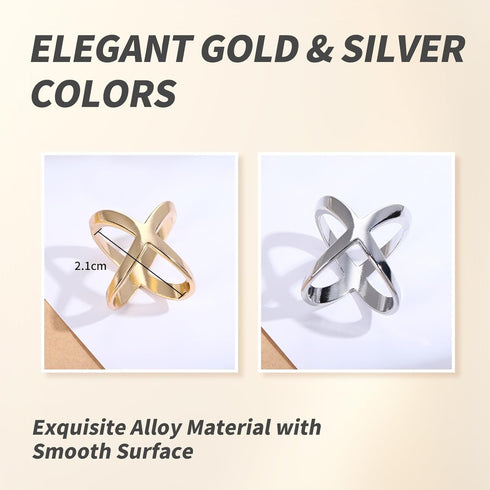 3PCS X-Shaped Scarf Ring Buckles Modern Fashion Accessories for Women's Scarves Shawls and T-Shirts Elegant Silk Scarf Clips...