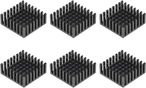 uxcell 10x25x25mm Black Aluminum Heatsink Thermal Adhesive Pad Cooler for Cooling 3D Printers 6Pcs...
