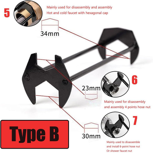 Multifunctional Sink Wrench, 2024 New General Purpose Dual Head Pipe Wrench, Under Sink Wrench Faucet Tool, Basin Wrench, Multifunctional Sink Wre...