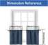 Home Queen 24 Inch Kitchen Curtain Tier, Water Repellent Short Curtain for Small Windows, Bathroom, Living Room, 2 Pack, Blue...