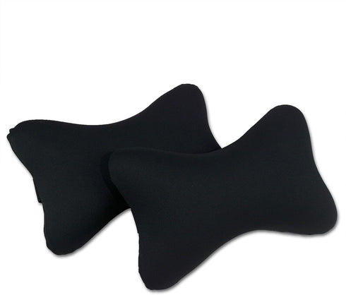 Tianmei 2 Pcs Plain Color Memory Foam Car Headrest Vehicle Seat Neck Rest Support Pillow Relief Pad (JYM–Pure Black)...