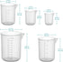 stonylab Plastic Beaker Set, Clear Plastic Graduated Beaker with Pouring Spout Measuring Beaker Set Liquid Cup Container in 5 Sizes, 50 ml/100 ml/...