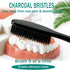 Large Long Head Toothbrush, 4-Pack, Upgraded Hard & Firm Charcoal Bristles, Whitening Teeth, Removing Plaque, Brace, Cigarette, Coffee and Other S...