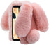 for Samsung Galaxy Note 8 Case, Rabbit Fur Ball Case,Luxury Cute 3D Homemade Diamond Winter Warm Soft Furry Fluffy Fuzzy Bunny Ear Plush Pink Phon...
