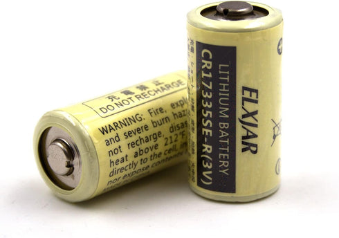 elxjar (2-Pack) 3V CR17335SE 2/3A Lithium Manganese Dioxide Battery, Replacement for Sanyo/FDK CR17335SE...