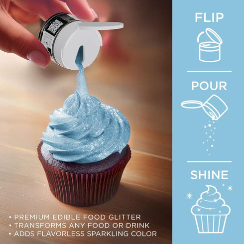 Bakell - Soft Blue Tinker Dust (5g, 1x Jar) Edible Glitter for Food, Desserts, and Beverages!...