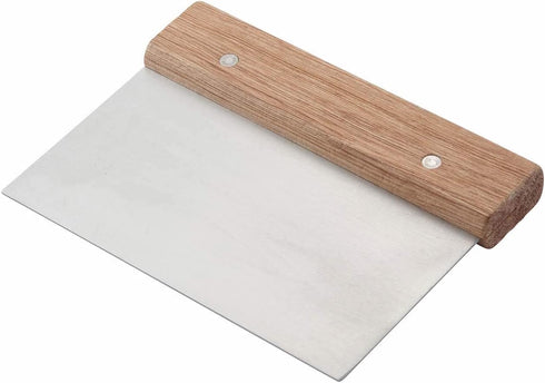 Winco Stainless Steel Dough Scraper with Wood Handle...