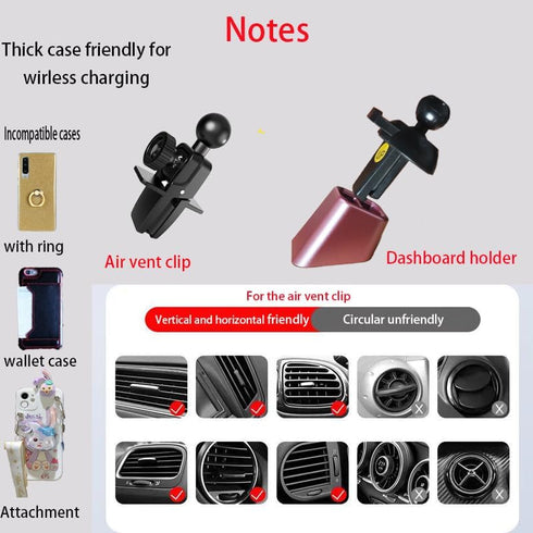 Wireless Car Charger Mount, Auto-Clamping,15W Dashboard Vent, Pink Cute Car Phone Holder Women for iPhone 14 13 12 11 Pro SE 11 XS Max XS XR X,Sam...