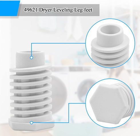 AMI PARTS 49621 AP4295805 Dryer Leveling Leg (Pack of 4) -Replaces PS1609293 W10823505 AP4295805