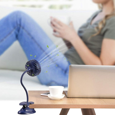Clip on Fan Usb Battery Operated Desk Clip Fan with Emergency Power Bank, Baby Stroller Fan Rechargeable Personal Fan Flexible Neck 3 Speeds Great...