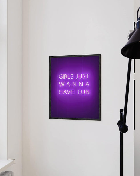 HAUS AND HUES Purple Pictures Wall Decor - Wall Art for Bedroom Aesthetic Purple, Neon Posters, Teen Girl Posters for Bedroom UNFRAMED 12" x 16" (...