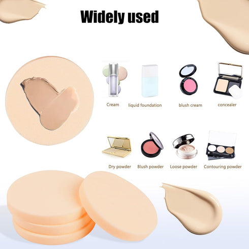 25 Pcs Round Makeup Sponges for Foundation Makeup Sponge Facial Powders Puff Cosmetic Sponge Round Foam Pad Beauty Makeup Eye Face Foundation Powd...