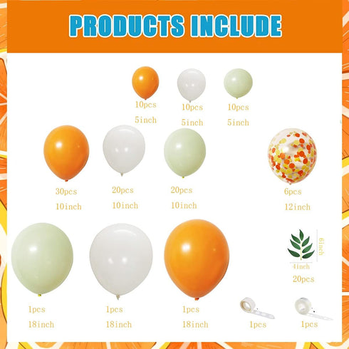 Little Cutie Orange Yellow White Balloon,Baby shower decorations,with Artificial Willow Leaves for Birthday Sunshine Baby Shower Bridal Shower Par...