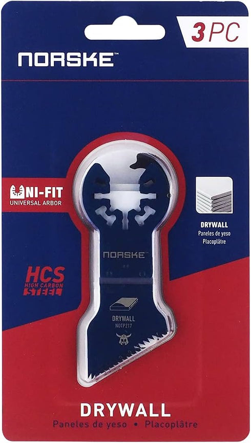 Norske Tools NOTP285 Drywall Cutting Blade (3/Pack), Oscillating Tool Accessories | Oscillating Saw Blades,Black...