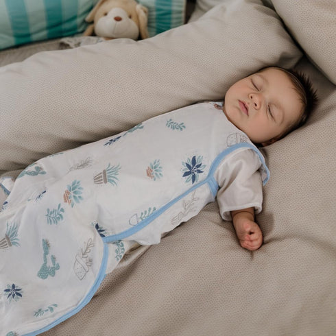 Toddler Sleeping Sack Muslin Cotton 1-2T Lightweight 0.5 Tog Summer Baby Wearable Blanket Thin Infant Sleeping Bag Breathable Soft 12-24M Sleevele...