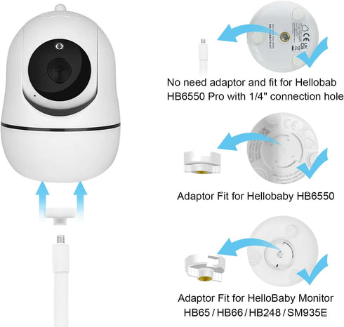 15.7 inches Baby Monitor Mount Compatible with HelloBaby HB6550/HB65/HB6550 pro/HB66/HB248,ANMEATE SM935E Baby Monitor Camera,Flexible Clip Clamp ...