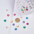 SUNNYCLUE 160pcs 8 Color(20pcs/Color) 12mm Flat Back Mermaid Fish Scale Resin Cabochons Round Iridescent Cameo Sparkly Glitter Cabs for DIY Earrin...