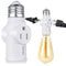 E26/E27/B22 Light Socket to Plug Adapter, 2/3 Prong Light Socket Outlet for Patio, Garage, Porch(1 Pack)...