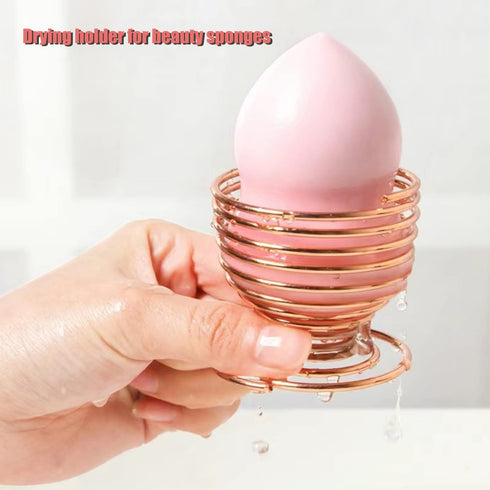 Makeup Sponge Holder, Beauty Sponge Holder + Makeup Blender Travel Case Beauty Sponge Blender Drying Stand & Storage Containers (Pink&Purple)...
