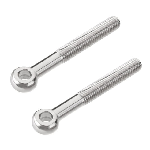 MroMax M10 x 80mm Machinery Shoulder Swing Lifting Eye Bolt, 2Pcs 304 Stainless Steel Metric Thread Lifting Eye Bolt for Home Renovation, Pipeline...