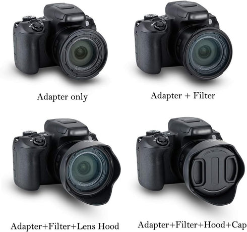 67mm Lens Hood Shade & Filter Adapter for Canon PowerShot SX70 HS SX540 HS SX530 HS SX520 HS G3 X SX60 HS SX50 HS SX40 HS SX30 IS SX20 IS Replaces...