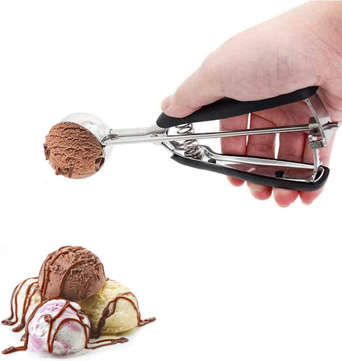 Ice Cream Scoop, 18/8 Stainless Steel Cookie Scoop, Cookie Scoops for Baking, 2 Tbsp/ 30 ml/ 1 oz Cookie Dough Scoop, Ice Cream Scooper with Trigg...