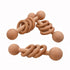 2pcs Beech Wood Ring Rattle Chew Wood Beads Rattling Teething Gym Montessori Toys Wooden Educational Ring Rattle (Rattle 2pcs)...