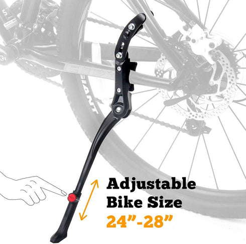 Bike Kickstand Adjustable Rear Mount aluminum alloy Bicycle Kickstand for 24” 26” 700C 27.5” 28” inch Mountain Bike Adult Bike...