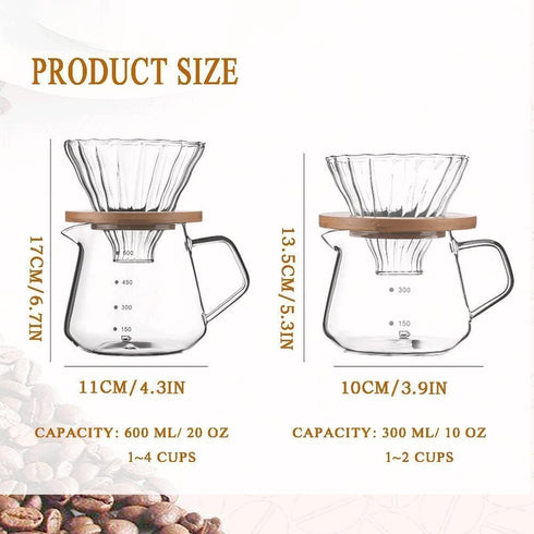 Roast'n Berry Hand Infused Coffee Maker, 300ml Borosilicate Glass Jug, Walnut Handle and Coffee Maker Lid...