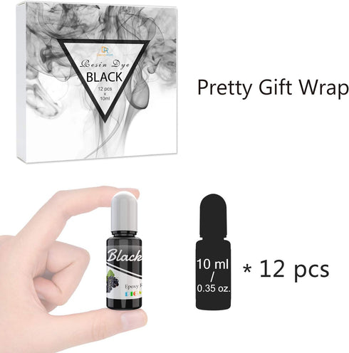 Black Epoxy UV Resin Pigment - 4oz Concentrated UV Resin Dye for Epoxy Art, Jewelry Making - DIY Colorant, 120ml...