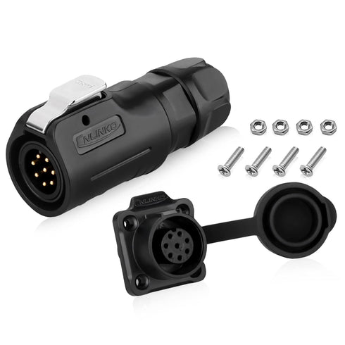 8 Pin Waterproof Connector, Industrial Solder Connector, Aviation Wire Connector for Industrial, Power, Car, and Other Indoor/Outdoor Male and Fem...