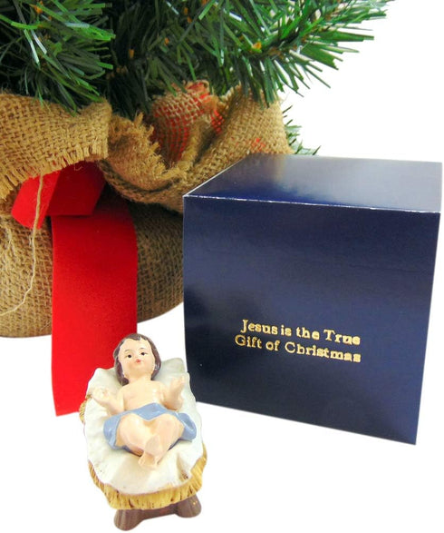 Westmon Works Baby Jesus Figurine with Manger Small Nativity Statue in a Box, 2 Inch...