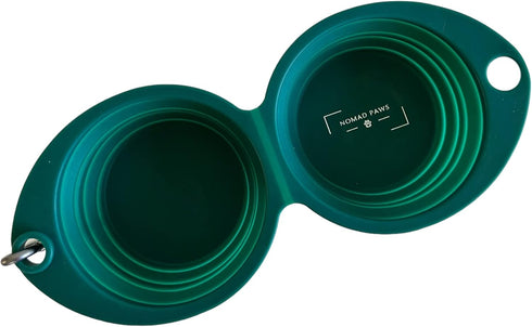 Collapsible 2 in 1 Dog Travel Bowls, Travel Dog Bowls for Camping, Hiking Dog Park, Easy to Store, BPA Free, Two in one Bowl, Double Bowl, Water a...