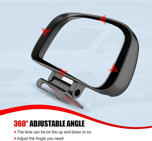 Universal Wide Angle HD Adjustable Vehicle Rearview Mirror Accessories, 4.92In x 2.36In, Waterproof (Black & Silver)...