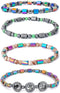 4pcs Hematite Anklet for Women Men - Hematite Stone Anklet Anxiety Relieve Anklet Circle Star Anklets...