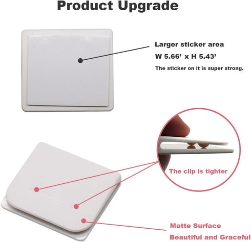 4 Pack Windproof Stop Protect Clips, Shower Splash Guard Curtain Clip, Self Adhesive Shower Curtain Clips Splash (White)...