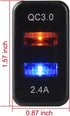 Cllena Dual USB Port Charger Socket Quick Charge 3.0 & 2.4A for Toyota......