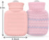 320ml Hot Water Bottle with Knited Cover, Mini Hot Water Bag for Pain Relief, Waist, Back, Neck, Shoulders, Small Leak Proof Hot Water Bottle with...