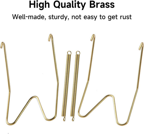 10 Piece Plate Hangers, 10 Inch Invisible Brass Wall Plate Hangers, Comes with 12 Piece Wall Hooks for Decorative Plates...