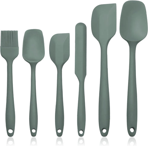 Silicone Spatula Set of 6, Rubber Spatulas Silicone Food Grade, Kitchen Utensils Set Heat Resistant Nonstick Easy to Clean Dishwasher Safe for Bak...