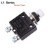 smseace 20Amp Electric Button Breaker 125/250VAC,Thermal Overload Protector L1 Series with Quick Connect Terminals and Waterproof Button Cap L1-ls...