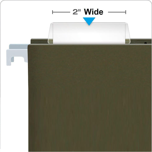 1InTheOffice Plastic Clear Tabs, and Inserts 2" x 5/8", 100/Pack (2")...