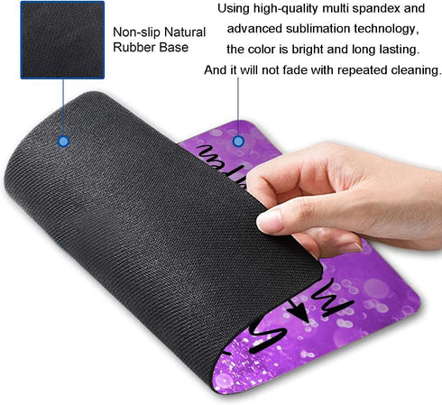 Hokafenle Mouse Pad Inspirational Quote, Purple Motivational Mouse Pad, Stay Positive Work Hard and Make It Happen Square Mouse Mat Non-Slip Rubbe...