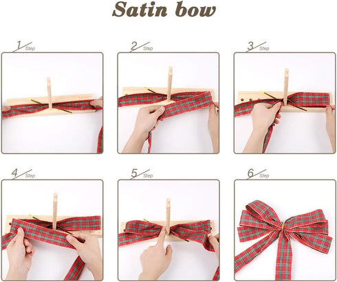 Bow Maker Bow Making Tool for Ribbon, Wooden Wreath Bow Maker for Making Gift Bows, Wrist Corsages, Party Decorations, Hair Bows, Holiday Wreaths(...