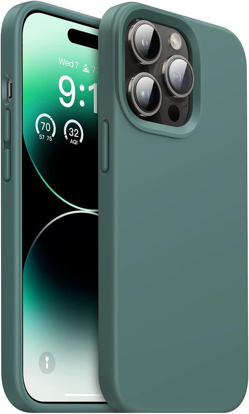 OuXul Designed for iPhone 14 Pro Case,Shockproof Liquid Silicone Protective Phone Case with Soft Anti-Scratch Microfiber Lining Ultra Slim Drop Pr...