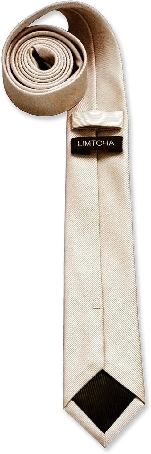 Men's Solid Color Skinny Tie Slim Pure Color Necktie for Wedding Professional Business Leisure Gift Box...