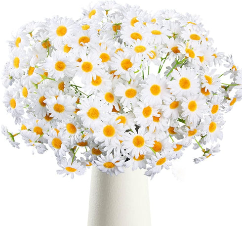AmyHomie Artificial Flowers, Silk Daisy, Artificial Gerber Daisy for Home Decoration, Artificial Daisy for Wedding Decoration (White)...
