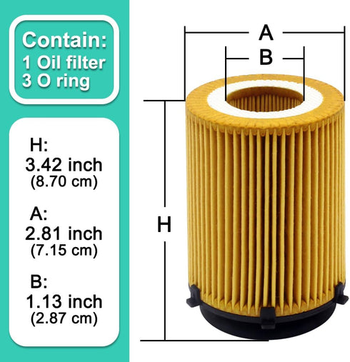 Oil Filter Fits for Mercedes-Benz A220 B250 C300 C350E CLA250 E300 GLA250 GLC300 Metris SLC300 SLK300 Infiniti Q50 Q60 QX30 Metal Free 2701800009 ...
