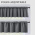 MIULEE Blackout Valance Rod Pocket Thermal Insulated Window Treatment Tiers Solid Short Curtain for Small Window Bedroom 42 x 18 Inches 1 Panel Gr...