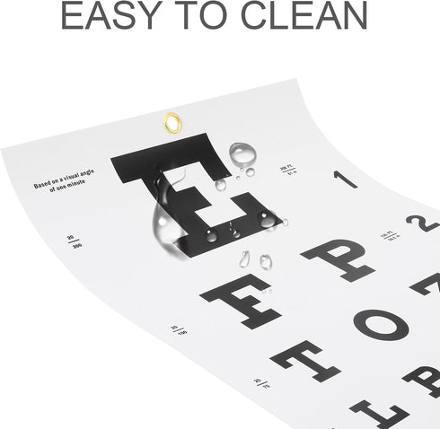 Eye Chart, Complete Snellen Eye Exam Kit, for Eye Exams 20 Feet 22×11 Inches Low Vision Eye Test Charts with Eye Occluder and Pointer...